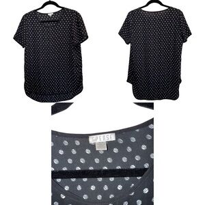 Spense Polka Dot Short Sleeve Blouse
